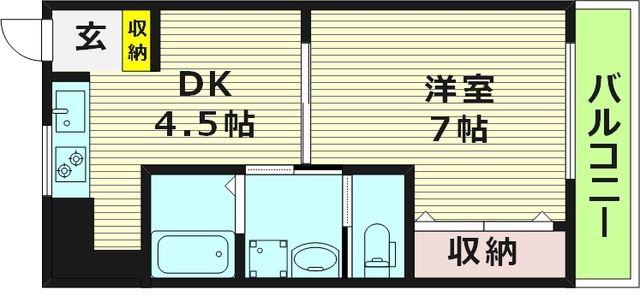 BRI・MA城東(1DK/5階)の間取り写真