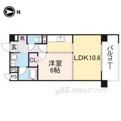 パールタウン(1LDK/4階)の間取り写真