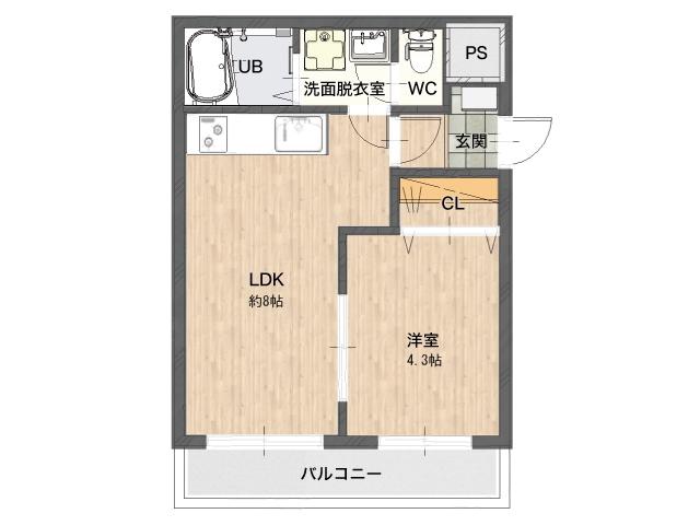 ティンカーベル(1LDK/1階)の間取り写真