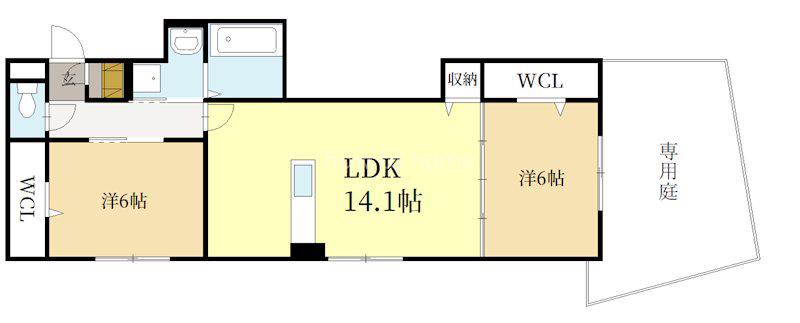 FAMILLE MAISON(2LDK/1階)の間取り写真