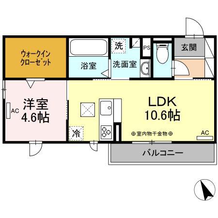 リーベルアルト(1LDK/1階)の間取り写真