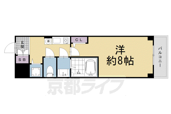 メロディハイム松原(1K/4階)の間取り写真