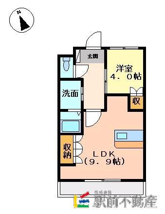 アイリス(1LDK/1階)の間取り写真