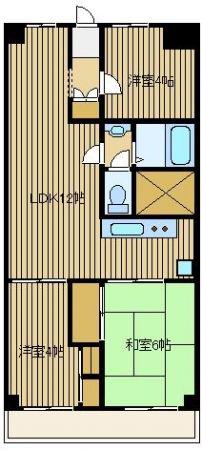 富士見台マンション(3LDK/7階)の間取り写真
