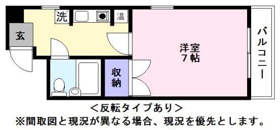 フラットBE-ONE(1K/2階)の間取り写真