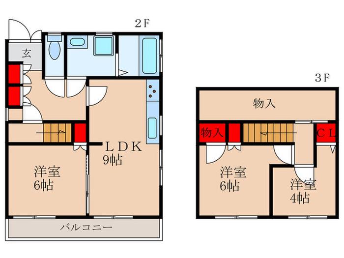 新高円寺RESIDENCE(3LDK/2階)の間取り写真