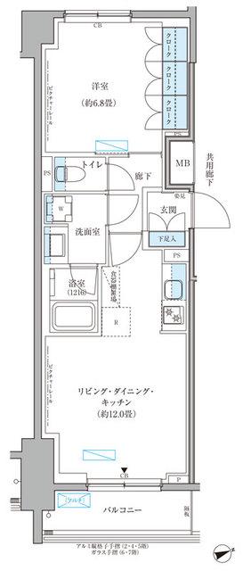 パークアクシス文京本郷(1LDK/7階)の間取り写真