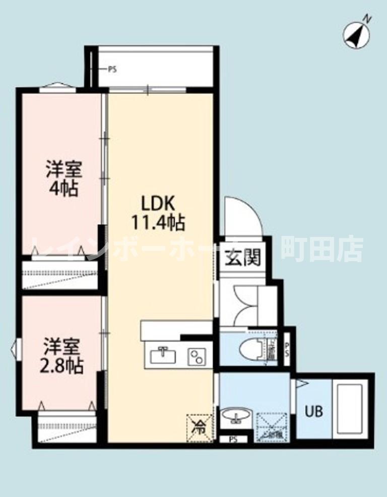 ROBOT HOME 小田急相模原(2LDK/1階)の間取り写真