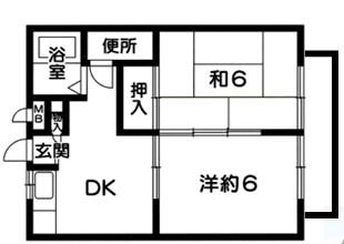 ファミール浜の宮(2DK/1階)の間取り写真