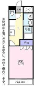 メゾン花水木(1K/1階)の間取り写真