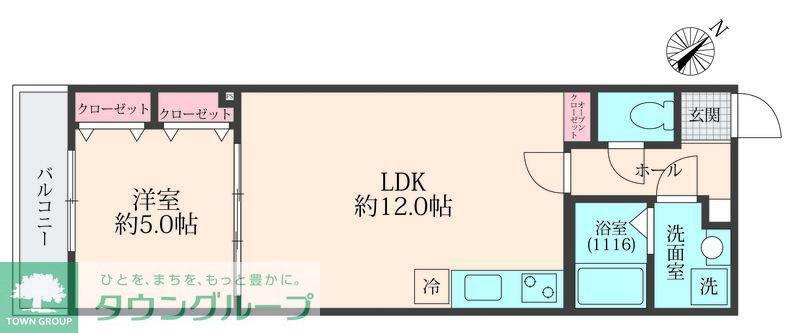 ミリアビタ稲毛東(1LDK/1階)の間取り写真