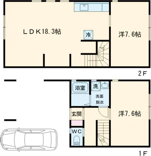 ハレカイ(2LDK/1階)の間取り写真