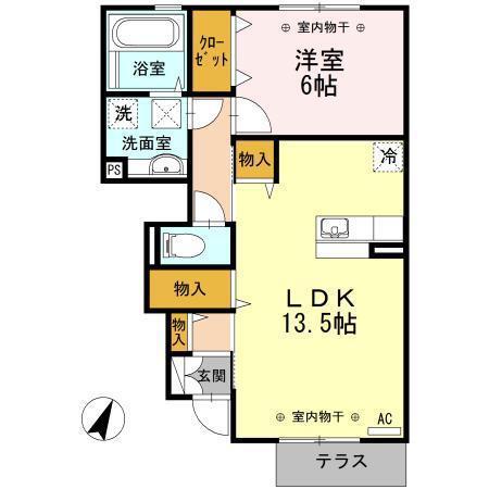 グランツ(1LDK/1階)の間取り写真