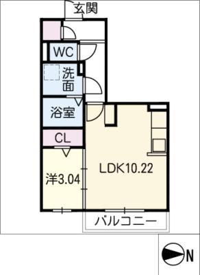 マ メゾン大高(1LDK/1階)の間取り写真