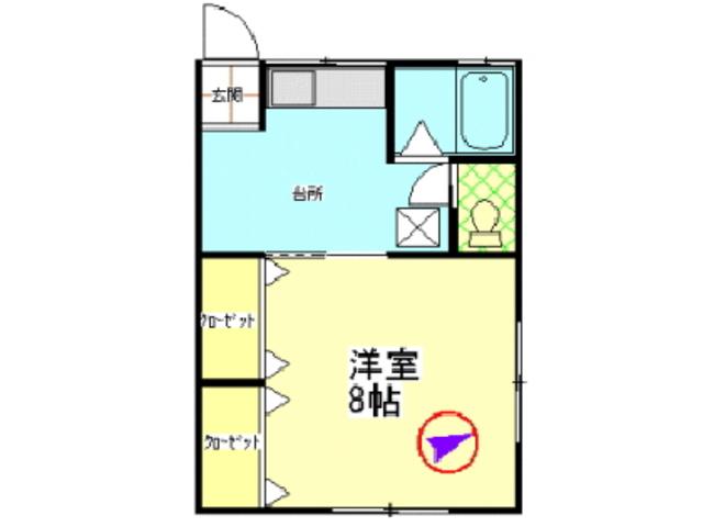 第二久保村ハイツ(1K/1階)の間取り写真