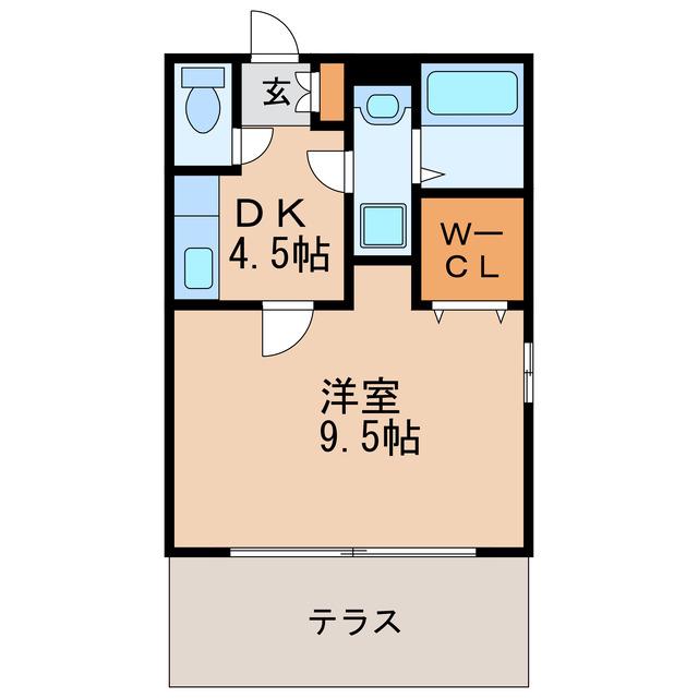 旭ヶ丘ハイツ(1DK/1階)の間取り写真