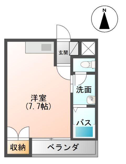 エクセルコート柏木(ワンルーム/2階)の間取り写真