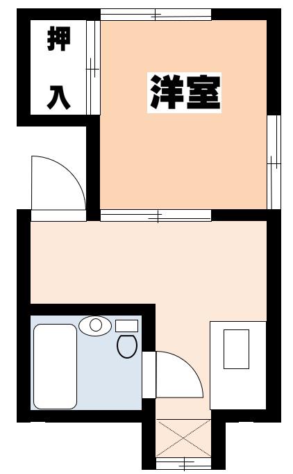 平和荘(1DK/2階)の間取り写真