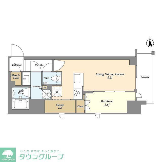ドゥーエ府中II(1LDK/4階)の間取り写真
