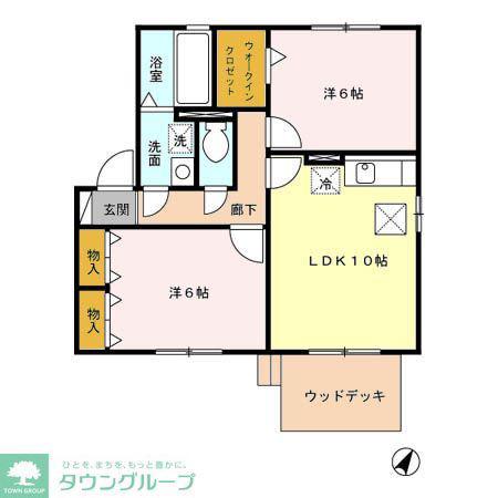 ルミエール春日II(2LDK/1階)の間取り写真