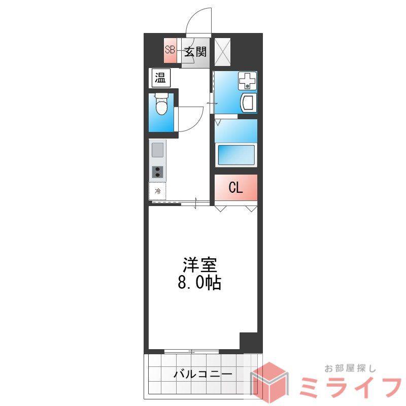 ブランドール南巽(1K/2階)の間取り写真