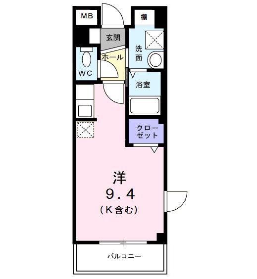 ジョリー柏(ワンルーム/2階)の間取り写真