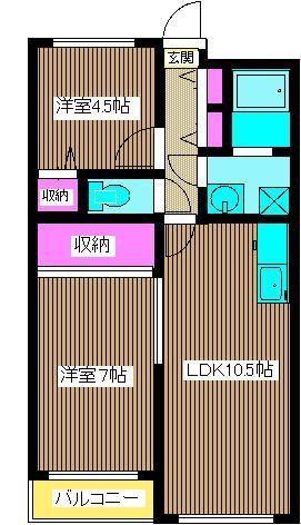 ソシアル末広(2LDK/1階)の間取り写真