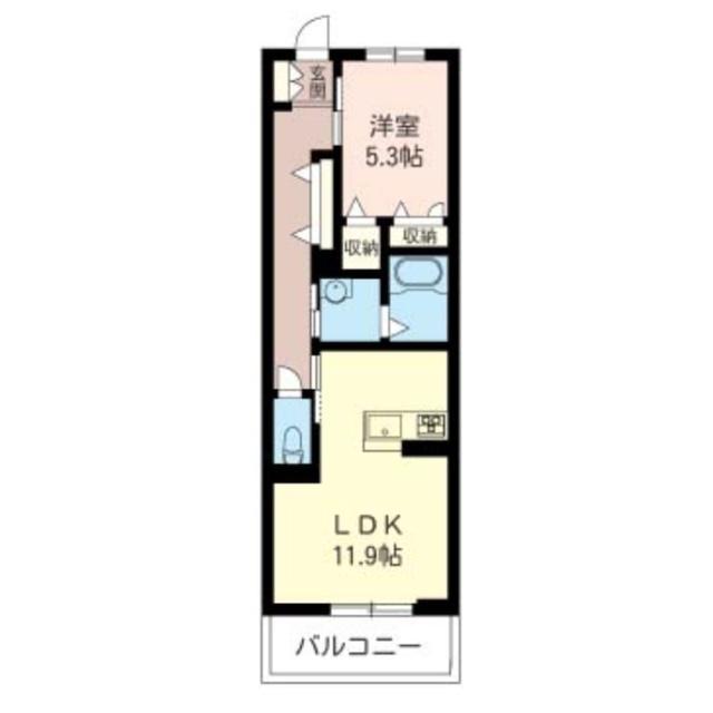 シュトラーセ(1LDK/1階)の間取り写真