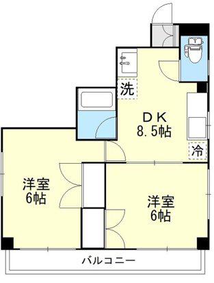 KSG京葉鈴木ビル(2DK/5階)の間取り写真