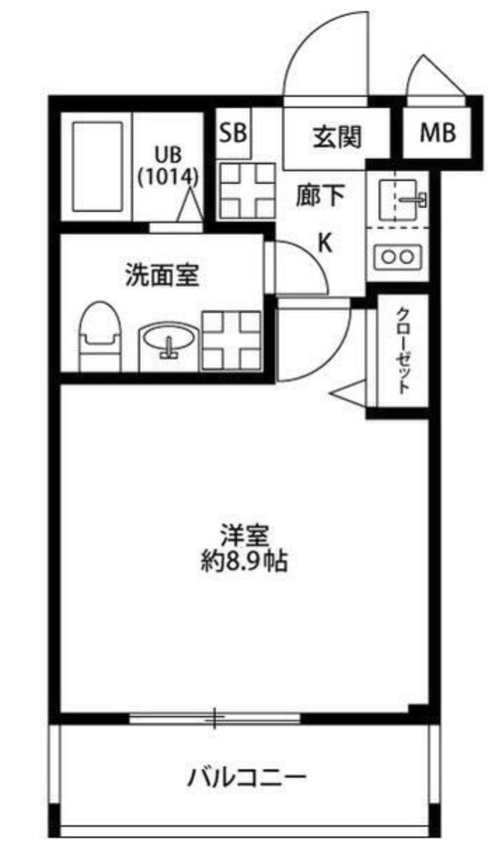 プレール・ドゥーク東中野(1K/3階)の間取り写真