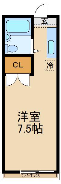 グリーン平賀A棟(1K/1階)の間取り写真