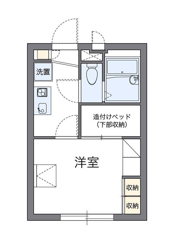 追分マンション(1K/3階)の間取り写真