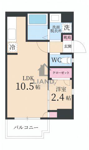 GRANDEUR住吉 弐番館(1LDK/5階)の間取り写真