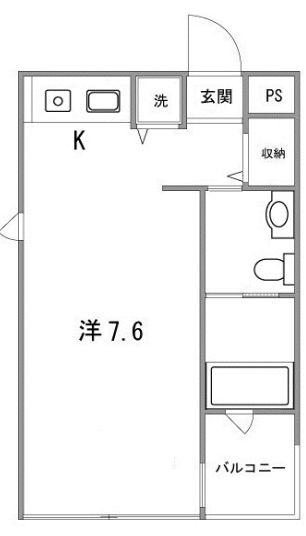 クインズビル(ワンルーム/4階)の間取り写真