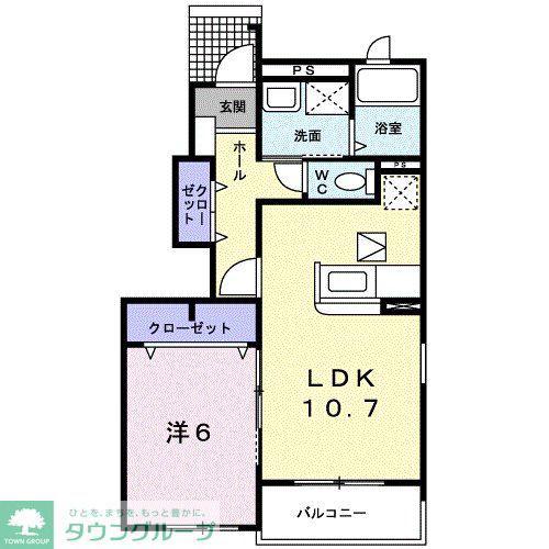アスパイア 湘南(1LDK/1階)の間取り写真