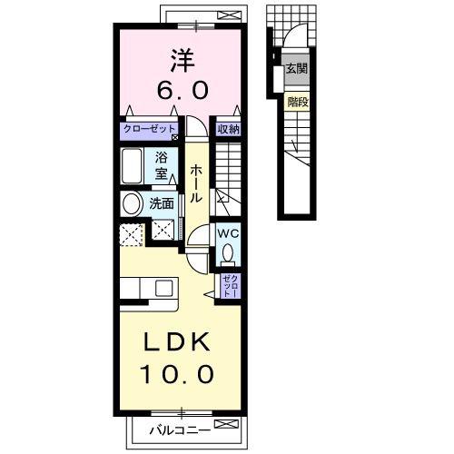 サンリット・ウエスト(1LDK/2階)の間取り写真