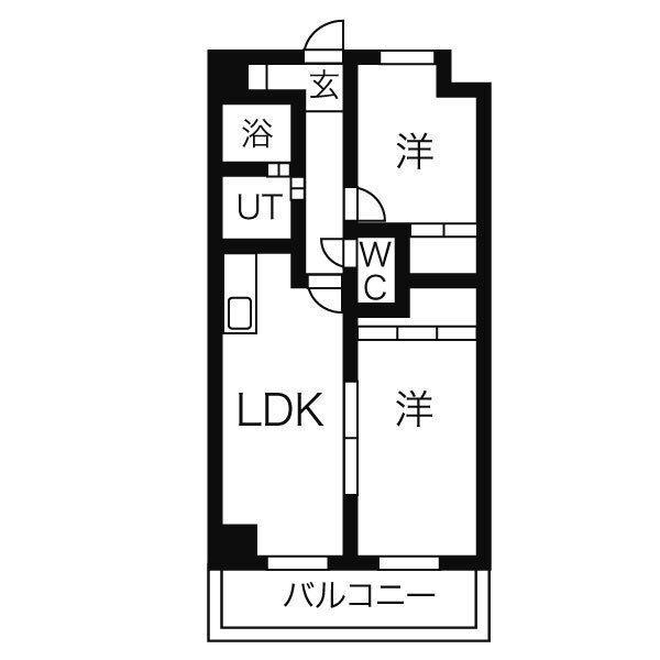 ユイマールT&T(2LDK/2階)の間取り写真