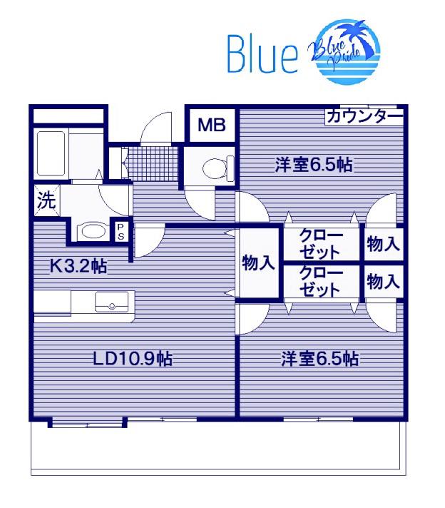 ディライト・ファイブ(2LDK/3階)の間取り写真