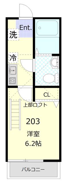 セレーノ金沢八景(1K/2階)の間取り写真