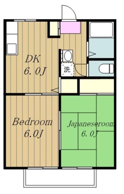 VILLAGEII(2DK/2階)の間取り写真