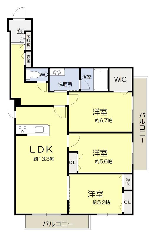 RADANCE MINOH(3LDK/2階)の間取り写真