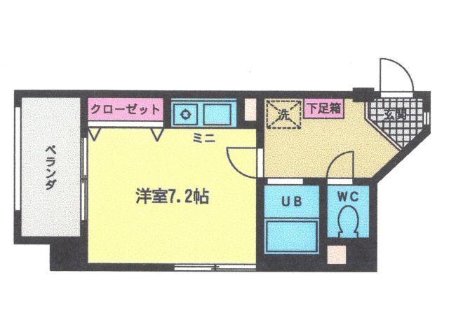 ハートピア鍛冶町(1K/9階)の間取り写真