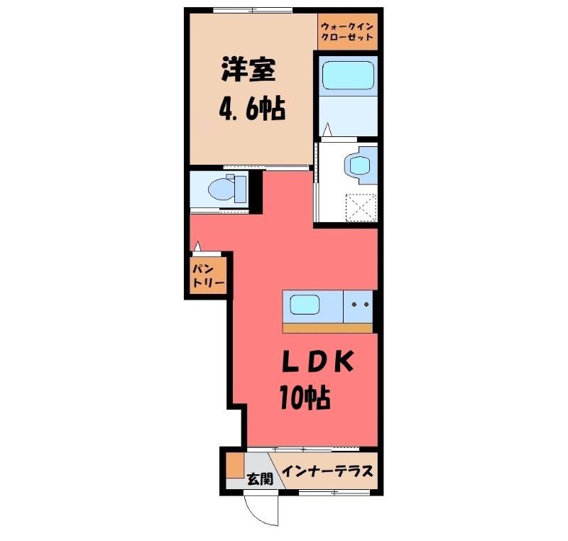 レイクルイーズ(1LDK/1階)の間取り写真