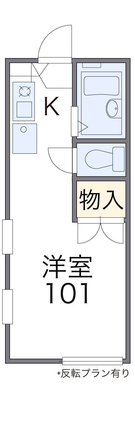 レオパレスFAMILLE(1K/1階)の間取り写真