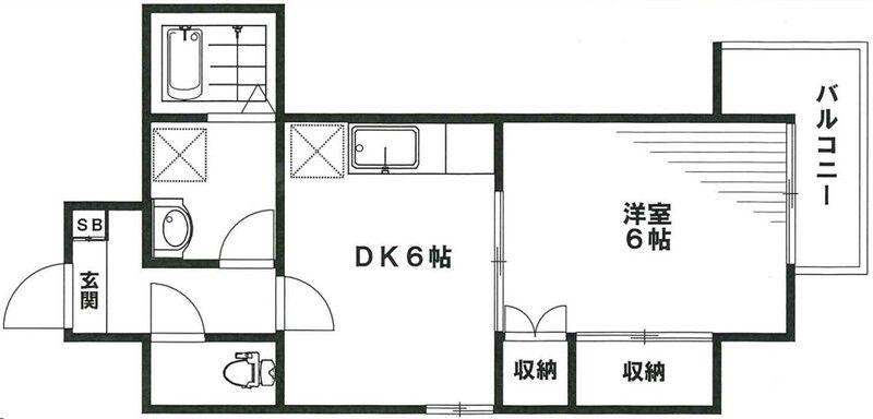 DELPHIS梅ヶ丘(1DK/2階)の間取り写真