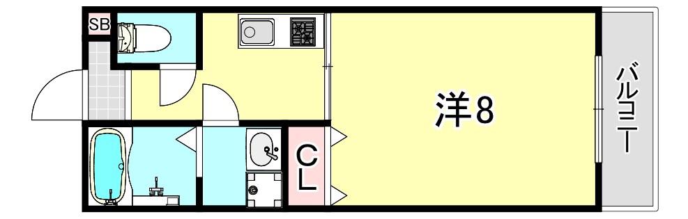 EHAKO板宿ヒルサイド(1K/1階)の間取り写真