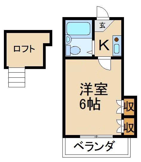 サンコーポ牧野(ワンルーム/1階)の間取り写真