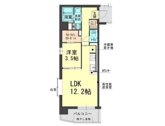 AMISTA(1LDK/2階)の間取り写真