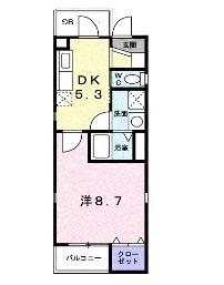 ライラック グローヴ(1DK/3階)の間取り写真