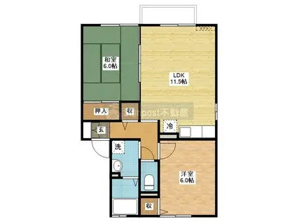 リリーズ96A(2LDK/2階)の間取り写真